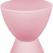 Pink smooth top over a ribbed design bottom side table by Leisure Mod additional picture 6