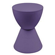 Purple smooth top over a ribbed design bottom side table by Leisure Mod additional picture 2