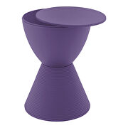 Purple smooth top over a ribbed design bottom side table by Leisure Mod additional picture 3