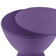 Purple smooth top over a ribbed design bottom side table by Leisure Mod additional picture 4