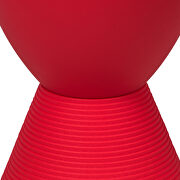 Red smooth top over a ribbed design bottom side table by Leisure Mod additional picture 4