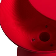 Red smooth top over a ribbed design bottom side table by Leisure Mod additional picture 7