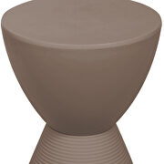 Taupe smooth top over a ribbed design bottom side table by Leisure Mod additional picture 3