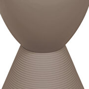 Taupe smooth top over a ribbed design bottom side table by Leisure Mod additional picture 4