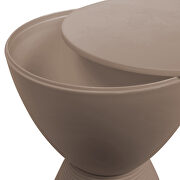Taupe smooth top over a ribbed design bottom side table by Leisure Mod additional picture 6
