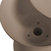 Taupe smooth top over a ribbed design bottom side table by Leisure Mod additional picture 7