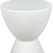 White smooth top over a ribbed design bottom side table by Leisure Mod additional picture 6