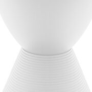 White smooth top over a ribbed design bottom side table by Leisure Mod additional picture 7