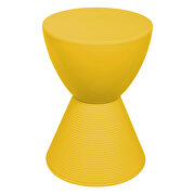 Yellow smooth top over a ribbed design bottom side table by Leisure Mod additional picture 2