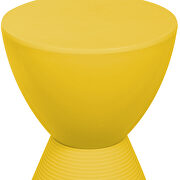 Yellow smooth top over a ribbed design bottom side table by Leisure Mod additional picture 3