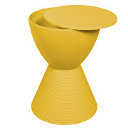 Yellow smooth top over a ribbed design bottom side table by Leisure Mod additional picture 5