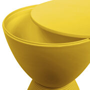 Yellow smooth top over a ribbed design bottom side table by Leisure Mod additional picture 6