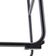 Charcoal black modern leather bar stool with black iron base & footrest by Leisure Mod additional picture 6