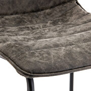 Gray modern leather bar stool with black iron base & footrest by Leisure Mod additional picture 5