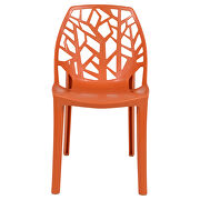 Solid orange plastic modern dining chair/ set of 2 by Leisure Mod additional picture 3