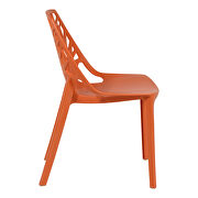 Solid orange plastic modern dining chair/ set of 2 by Leisure Mod additional picture 4