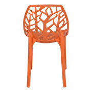 Solid orange plastic modern dining chair/ set of 2 by Leisure Mod additional picture 5