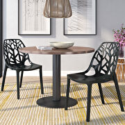Solid black plastic dining modern chair/ set of 2 by Leisure Mod additional picture 2