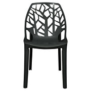 Solid black plastic dining modern chair/ set of 2 by Leisure Mod additional picture 3