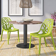 Solid green plastic modern dining chair/ set of 2 by Leisure Mod additional picture 2