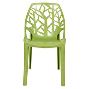Solid green plastic modern dining chair/ set of 2 by Leisure Mod additional picture 3