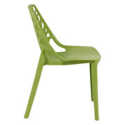 Solid green plastic modern dining chair/ set of 2 by Leisure Mod additional picture 4