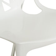 Solid white plastic modern dining chair/ set of 2 by Leisure Mod additional picture 7