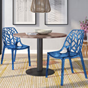 Transparent blue plastic dining modern chair/ set of 2 by Leisure Mod additional picture 2
