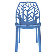Transparent blue plastic dining modern chair/ set of 2 by Leisure Mod additional picture 3