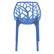 Transparent blue plastic dining modern chair/ set of 2 by Leisure Mod additional picture 5
