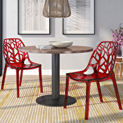 Transparent red plastic dining modern chair/ set of 2 by Leisure Mod additional picture 2