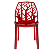 Transparent red plastic dining modern chair/ set of 2 by Leisure Mod additional picture 3