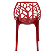 Transparent red plastic dining modern chair/ set of 2 by Leisure Mod additional picture 5