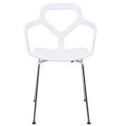 White polypropylene seat and chrome leg base chair/ set of 2 by Leisure Mod additional picture 2