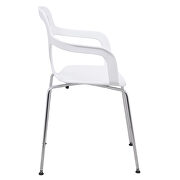 White polypropylene seat and chrome leg base chair/ set of 2 by Leisure Mod additional picture 3