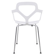 White polypropylene seat and chrome leg base chair/ set of 2 by Leisure Mod additional picture 4