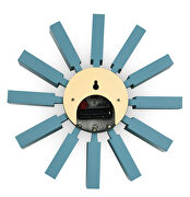 Blue finish block silent non-ticking modern design wall clock by Leisure Mod additional picture 4