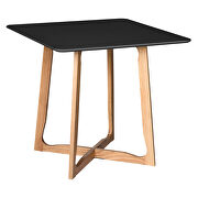 High-quality black mdf wood top/ solid oak wood base dining table by Leisure Mod additional picture 2