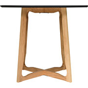 High-quality black mdf wood top/ solid oak wood base dining table by Leisure Mod additional picture 4