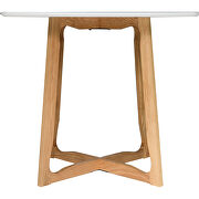 High-quality white mdf wood top/ solid oak wood base dining table by Leisure Mod additional picture 4