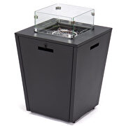 Black aluminum patio modern propane fire pit side table by Leisure Mod additional picture 2