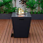 Black aluminum patio modern propane fire pit side table by Leisure Mod additional picture 3