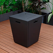 Black aluminum patio modern propane fire pit side table by Leisure Mod additional picture 5