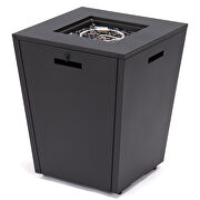 Black aluminum patio modern propane fire pit side table by Leisure Mod additional picture 7