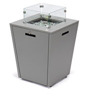 Gray aluminum patio modern propane fire pit side table additional photo 2 of 8