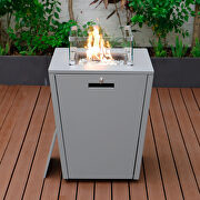 Gray aluminum patio modern propane fire pit side table additional photo 4 of 8
