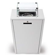 White aluminum patio modern propane fire pit side table additional photo 3 of 8