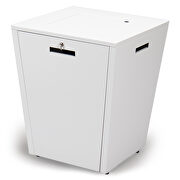 White aluminum patio modern propane fire pit side table additional photo 5 of 8