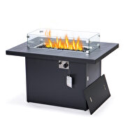 Black patio modern aluminum propane fire pit table by Leisure Mod additional picture 2