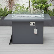 Black patio modern aluminum propane fire pit table by Leisure Mod additional picture 6